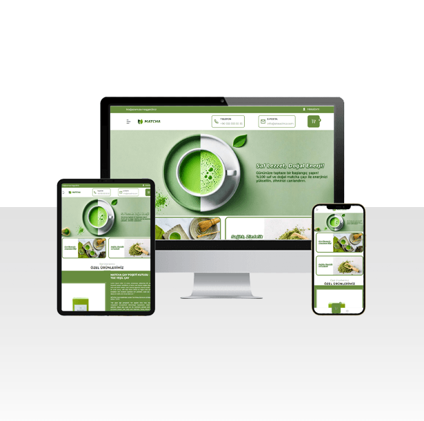 Özel Tek Ürün E-Ticaret Satış Web Sitesi Paketi - Matcha