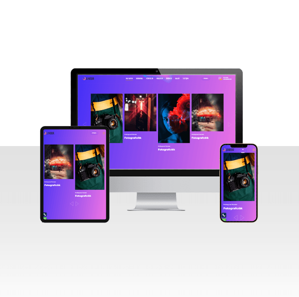 Kişisel Fotoğrafçı Hazır Web Sitesi Paketi - Mor