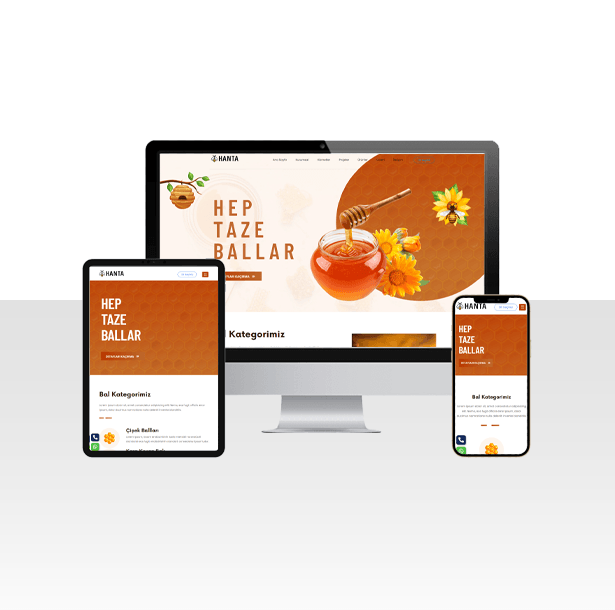 Doğal Bal Üreticisi Hazır Web Sitesi Paketi - Hanta