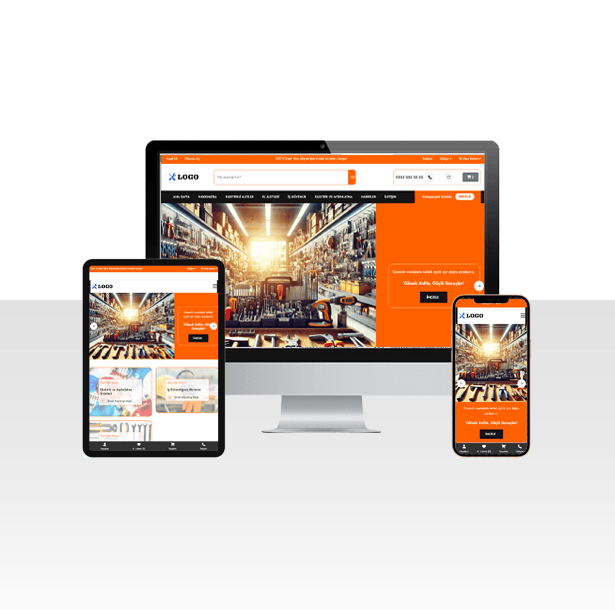 E-Ticaret Hırdavat ve Malzeme Satışı Web Sitesi Paketi - Baret