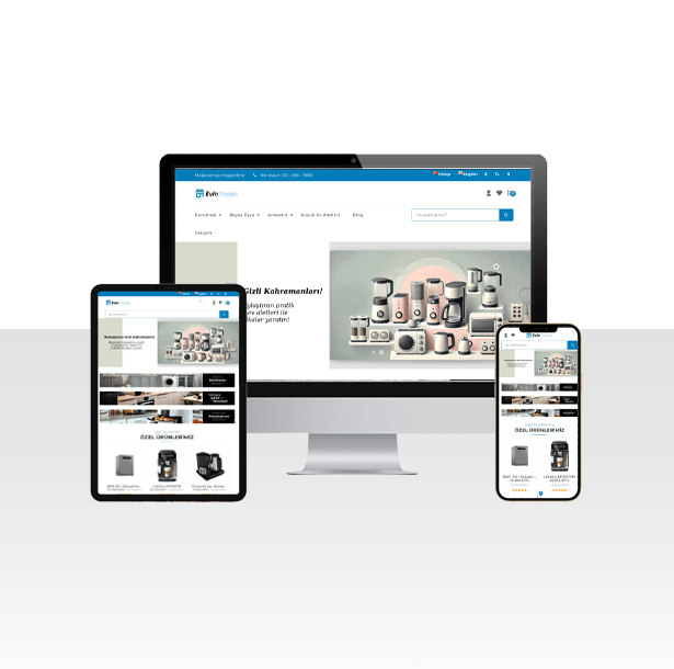 E-Ticaret Beyaz Eşya Satışı Web Sitesi Paketi - Evin